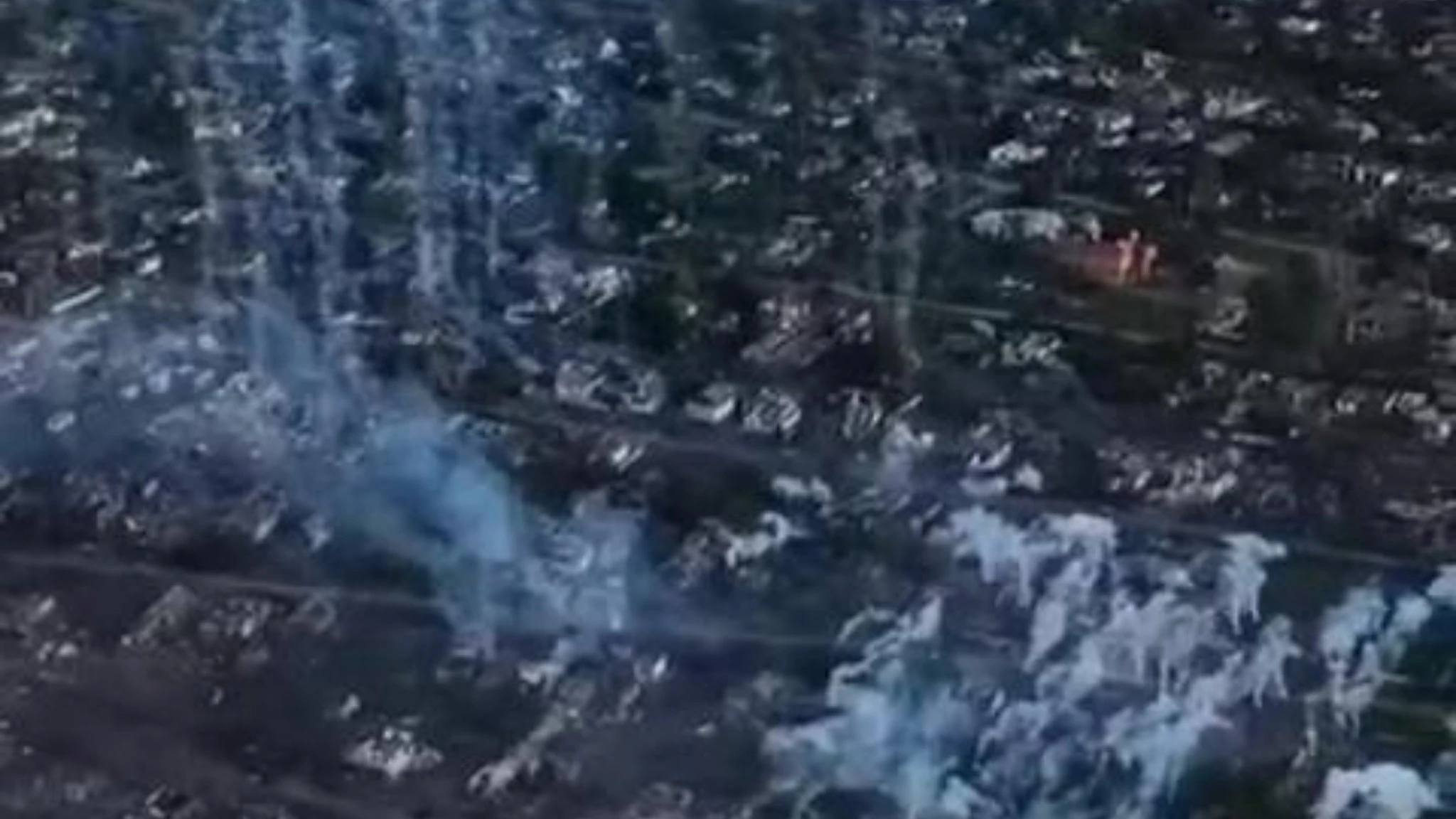 Visione aerea dal drone dell'attacco russo a Konstantinovka, Donetsk
