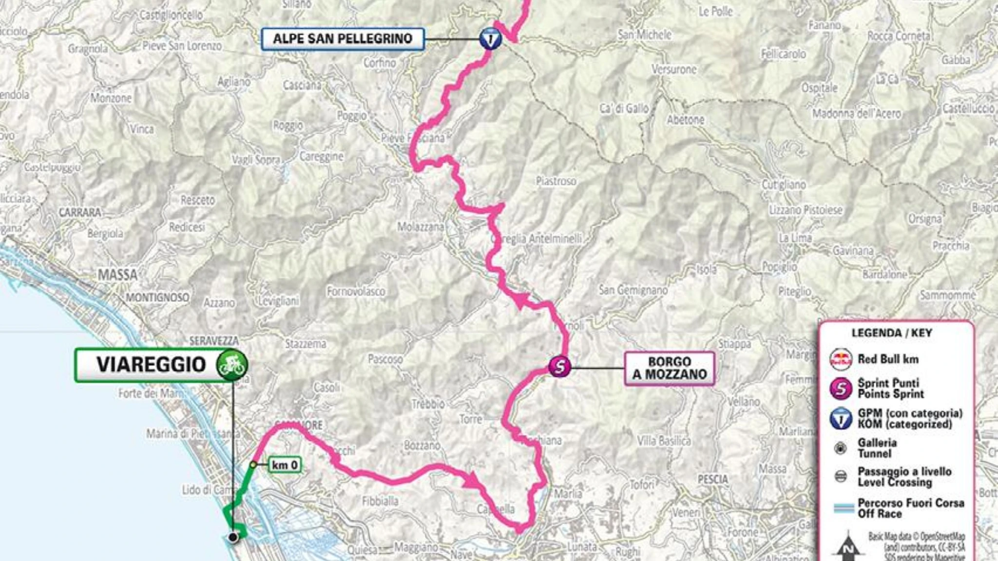 Giro d'Italia, Viareggio – Castelnovo ne’ Monti 186 km. Segui la diretta su Rainews.it