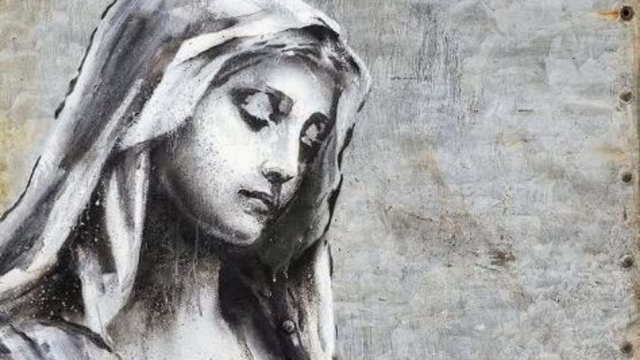 Banksy è tornato e svela sui social una nuova opera, una Madonna con bambino sofferenti