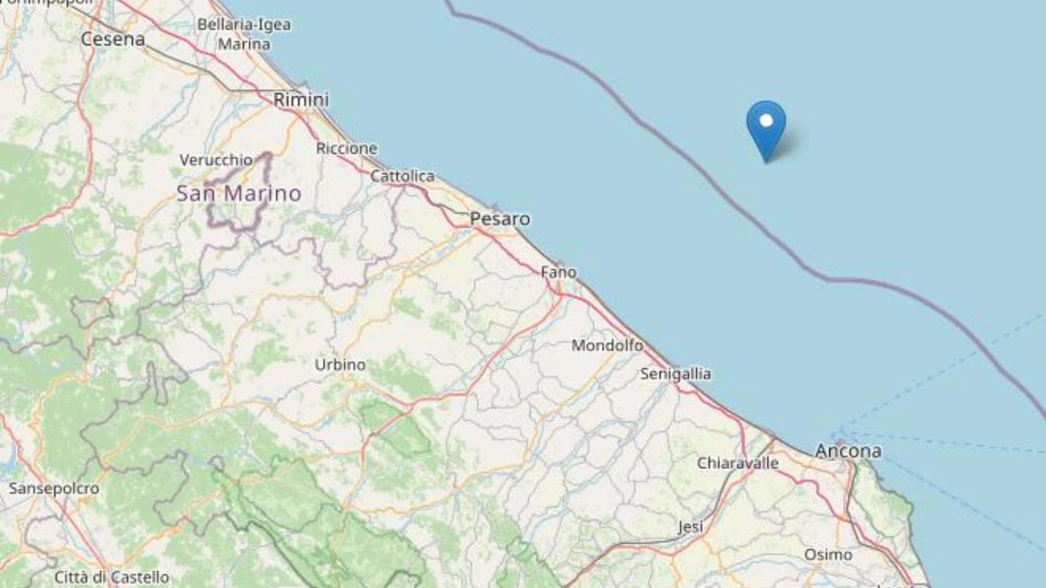 Marche, terremoto in mare tra Fano e Senigallia: scossa di magnitudo 4.4 alle 12.13