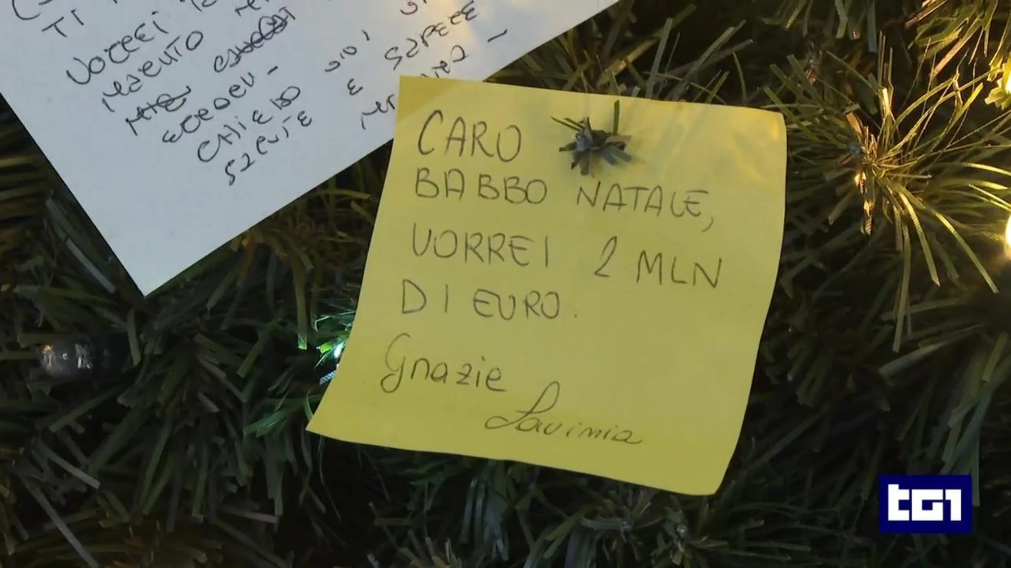 Stazione Termini, dalla ricerca di lavoro a sogni sportivi: i desideri affidati all'albero di Natale