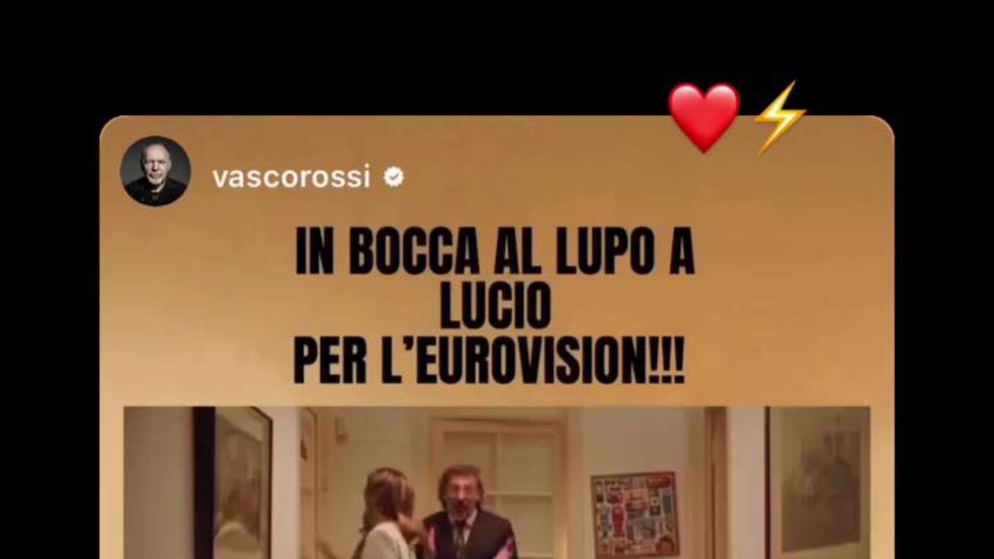 Vasco Rossi fa il tifo per Lucio Corsi all'Eurovision: 