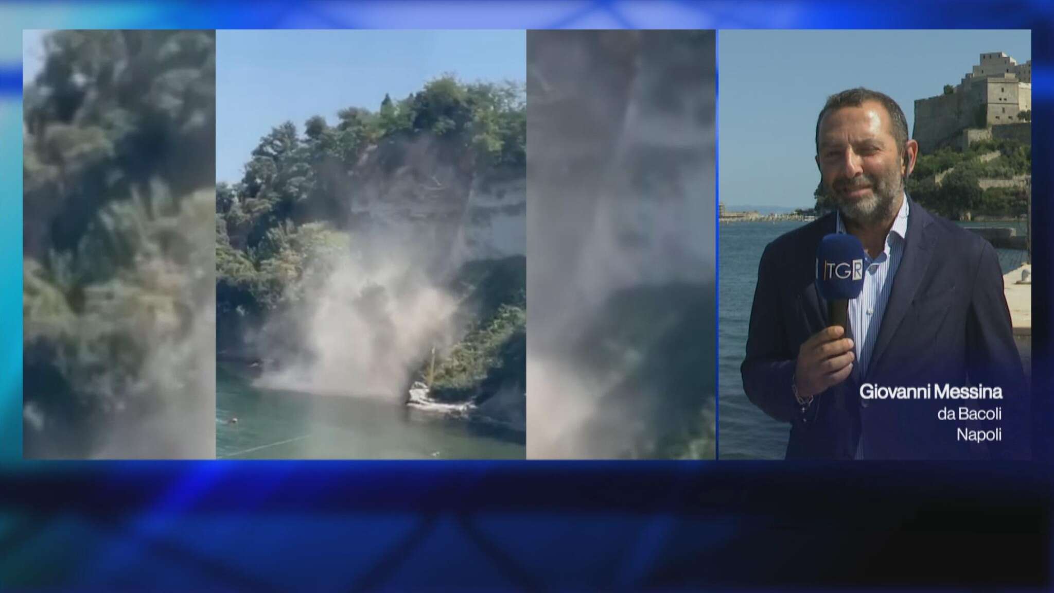 Marina Grande di Bacoli, dopo il sisma dei Campi Flegrei frana un costone. Chiusa la spiaggia