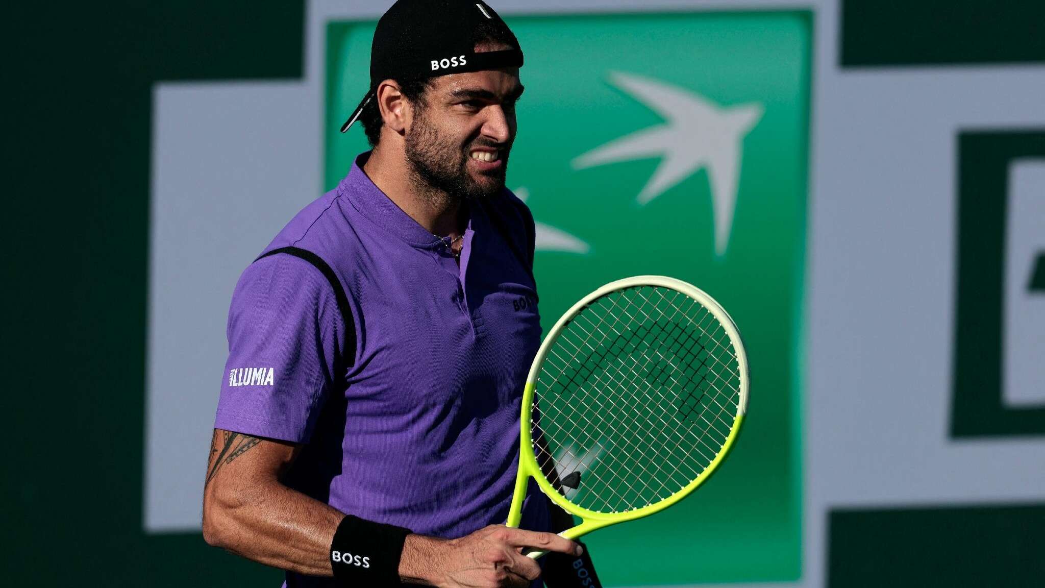 Indian Wells. Berrettini in campo contro Tsitsipas. Djokovic, la caduta del campione