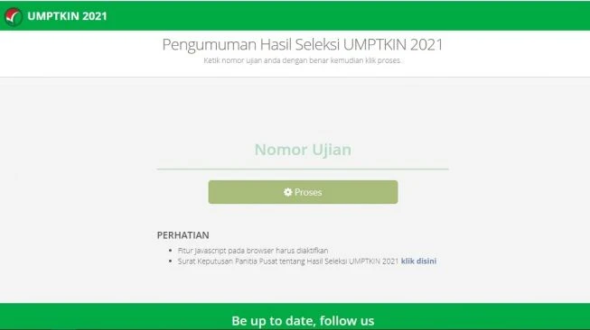 Link Pengumuman UMPTKIN 2021 di pengumuman.um-ptkin.ac.id Bisa Diakses, Cek!