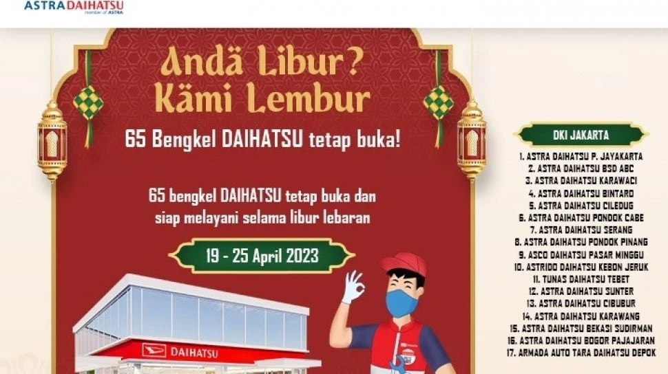 Libur Lebaran 2023, Ini Daftar Lengkap 65 Bengkel dan 11 Pos Siaga Astra Daihatsu yang Siap Mengawal Mudik dan Balik
