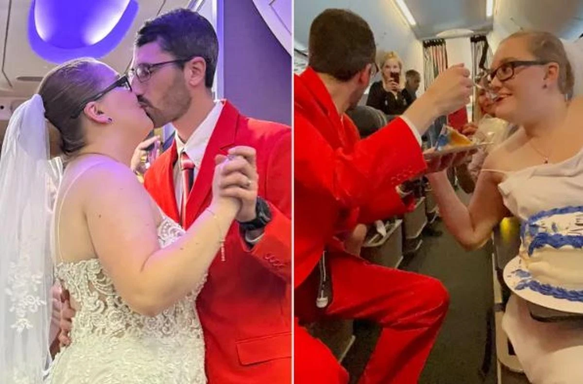 Ils se disent « oui » à bord d’un avion, les passagers deviennent les invités surprise du mariage