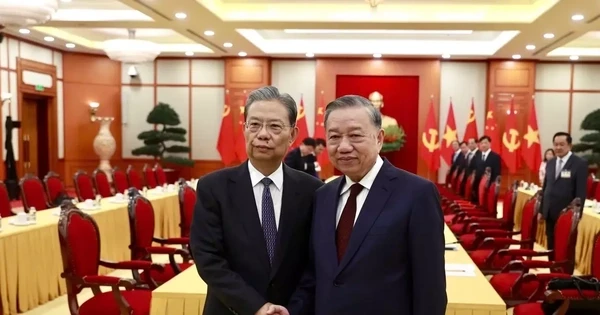 Tổng Bí thư Tô Lâm tiếp Ủy viên trưởng Nhân đại toàn quốc Trung Quốc