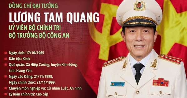 Tiểu sử đồng chí Đại tướng Lương Tam Quang, Ủy viên Bộ Chính trị, Bộ trưởng Bộ Công an