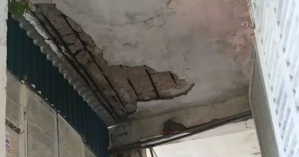 Chung cư xuống cấp, trần rơi lả tả