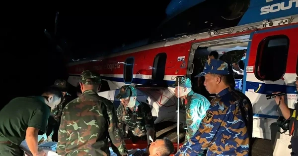 Dùng trực thăng chuyển quân nhân từ Trường Sa về đất liền điều trị khẩn cấp