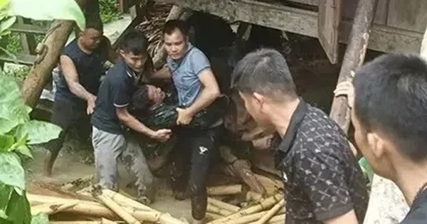 30 phút đào bớt đất cứu 2 cán bộ bị nhà sập đè khi đang giúp dân di dời