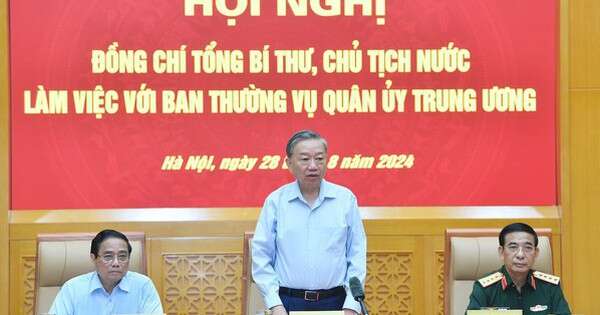 Tổng Bí thư, Chủ tịch nước Tô Lâm làm việc với Ban Thường vụ Quân ủy Trung ương