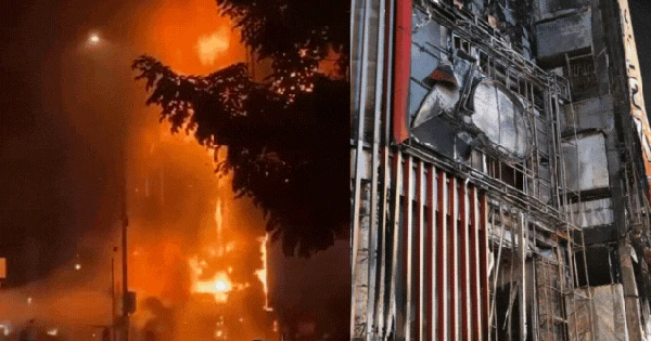 Cháy lớn tại vòng xoay Lý Thái Tổ: Khói lửa cuồn cuộn khiến người đi đường hoảng sợ