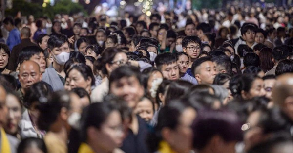 Dòng người xếp hàng xuyên đêm chờ chiêm bái xá lợi Phật