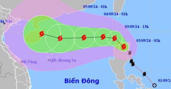 Bão Yagi khả năng giật cấp 16, di chuyển rất nhanh hướng vào Biển Đông