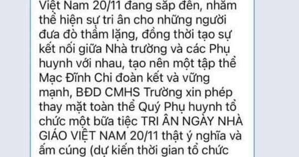 Phụ huynh vận động tổ chức gặp mặt tri ân ngày 20-11, trường ra thông báo khẩn