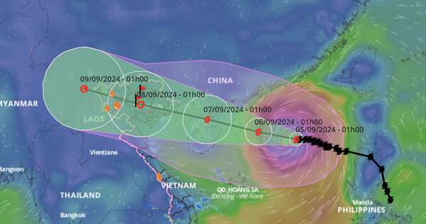 Bão YAGI mạnh lên thành siêu bão trong hôm nay
