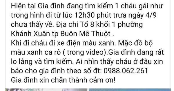 Tìm kiếm nữ sinh cấp 2 rời nhà trước ngày khai giảng