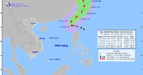 Tin mới nhất về cơn bão số 5 - mạnh cấp siêu bão