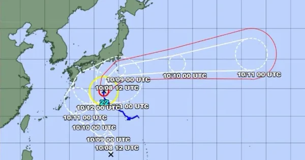 Bão Halong dự kiến gây gió giật, mưa lớn và sóng cao trên quần đảo Izu của Nhật Bản