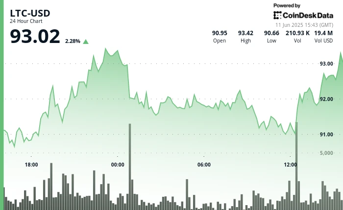 Litecoin Rebounds, Holds Firm Near $93 on Potential ETF Positioning