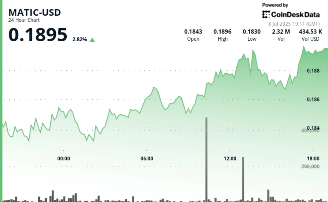 Polygon’s Token Gains 3% After Seeing ‘Exceptional’ Trading Volume