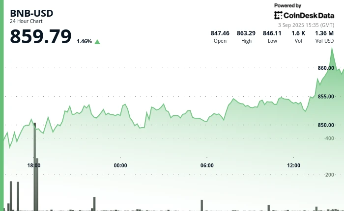 BNB Gains 1.5% as Corporate Accumulation Eyes Larger Share of Supply