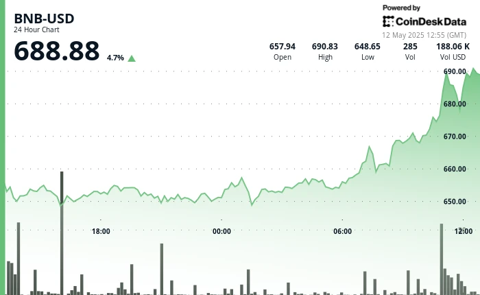 BNB Surges Nearly 5% With Strong Volume Support Suggesting Institutional Accumulation