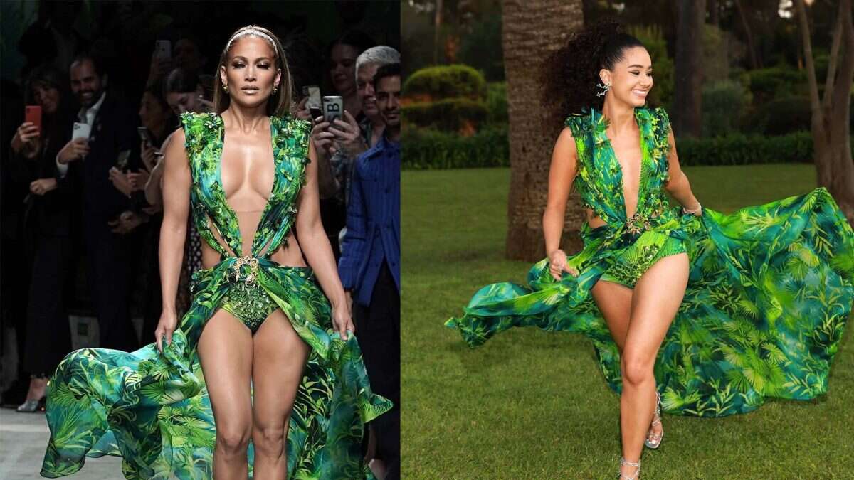 A Cannes sfila l’iconico Jungle Dress: chi è l’influencer che ha “copiato” Jennifer Lopez