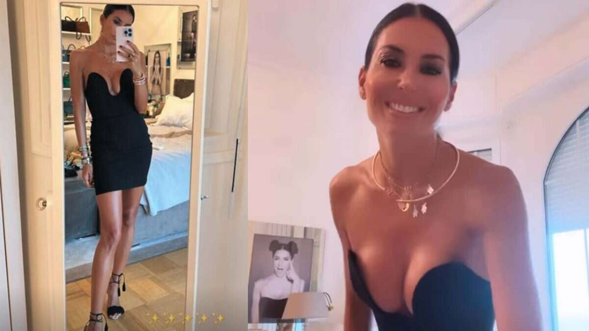 Elisabetta Gregoraci, l’intramontabile tubino nero diventa sexy con la maxi scollatura a U