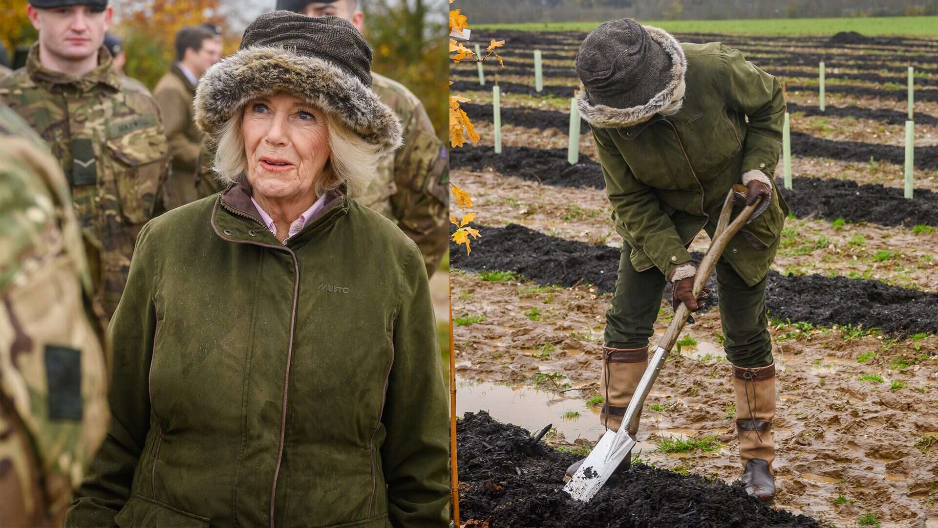 Camilla con stivali impermeabili e cappello di pelliccia: tenuta campestre in ricordo di Elisabetta II