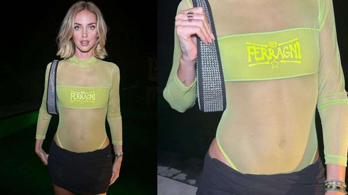 Chiara Ferragni col body trasparente (che si indossa con ombelico in vista)