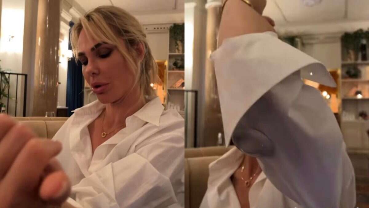 Ilary Blasi, incidente di stile dopo lo shopping: la camicia ha ancora l’antitaccheggio