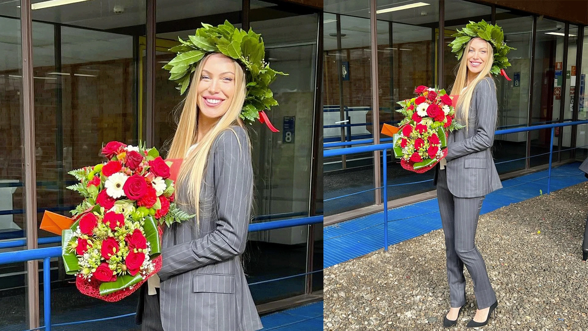 Taylor Mega si laurea e dice addio agli abiti sexy per sfoggiare il tailleur gessato maschile