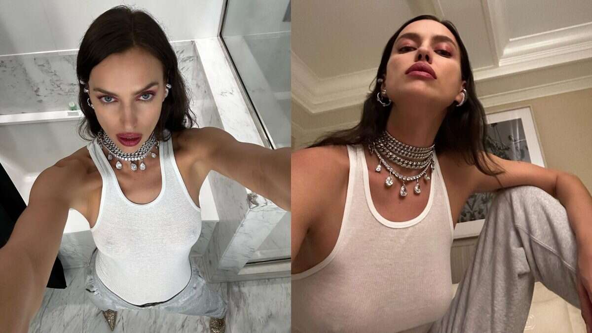 Irina Shayk in tuta e tacchi a spillo: la canottiera diventa una dichiarazione di libertà