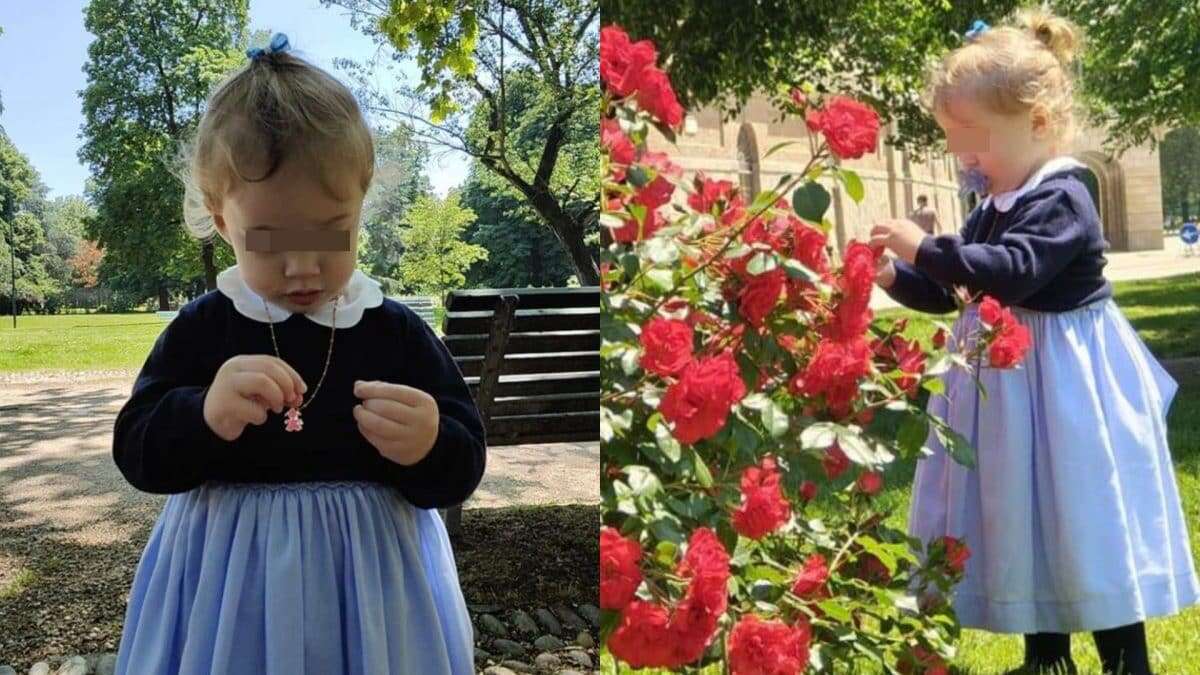 Luna Marì è una fata turchina: il nuovo look con l’abito azzurro abbinato al fiocco tra i capelli