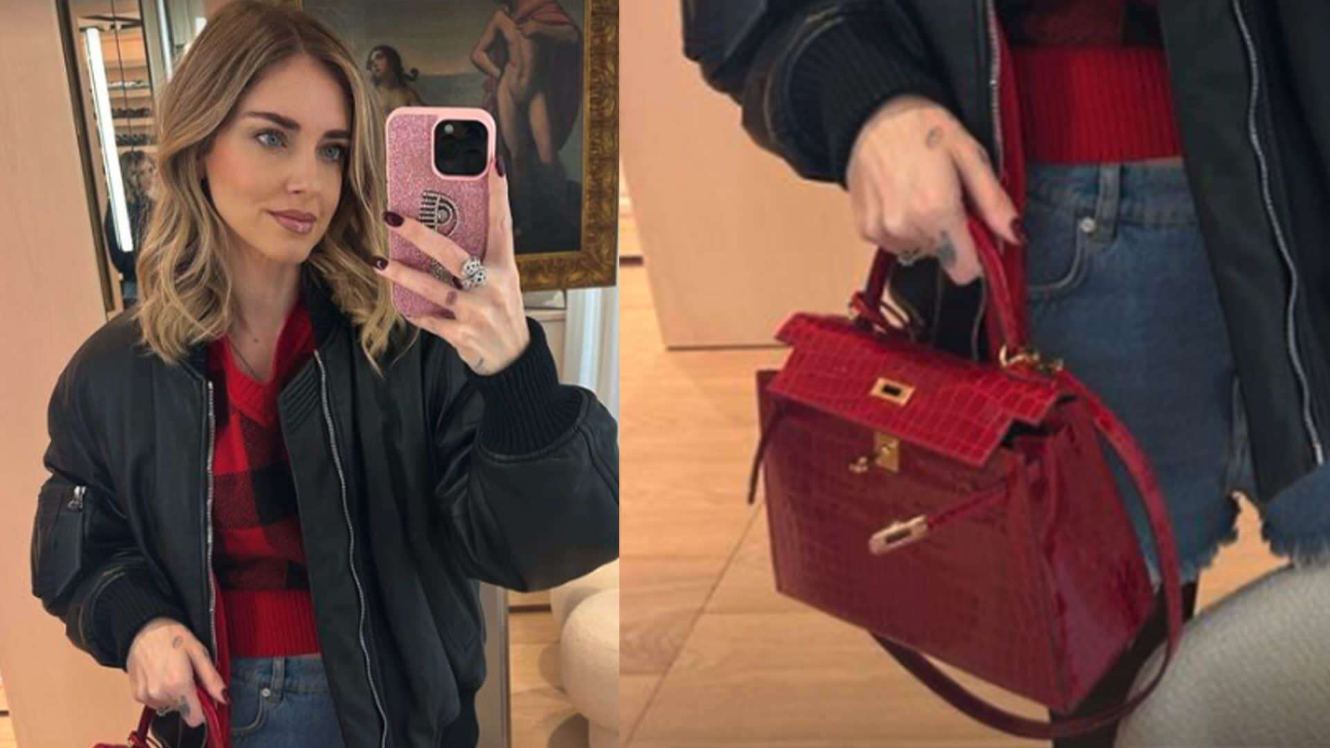 Chiara Ferragni, il nuovo look invernale è con shorts di jeans e borsa da 25mila euro