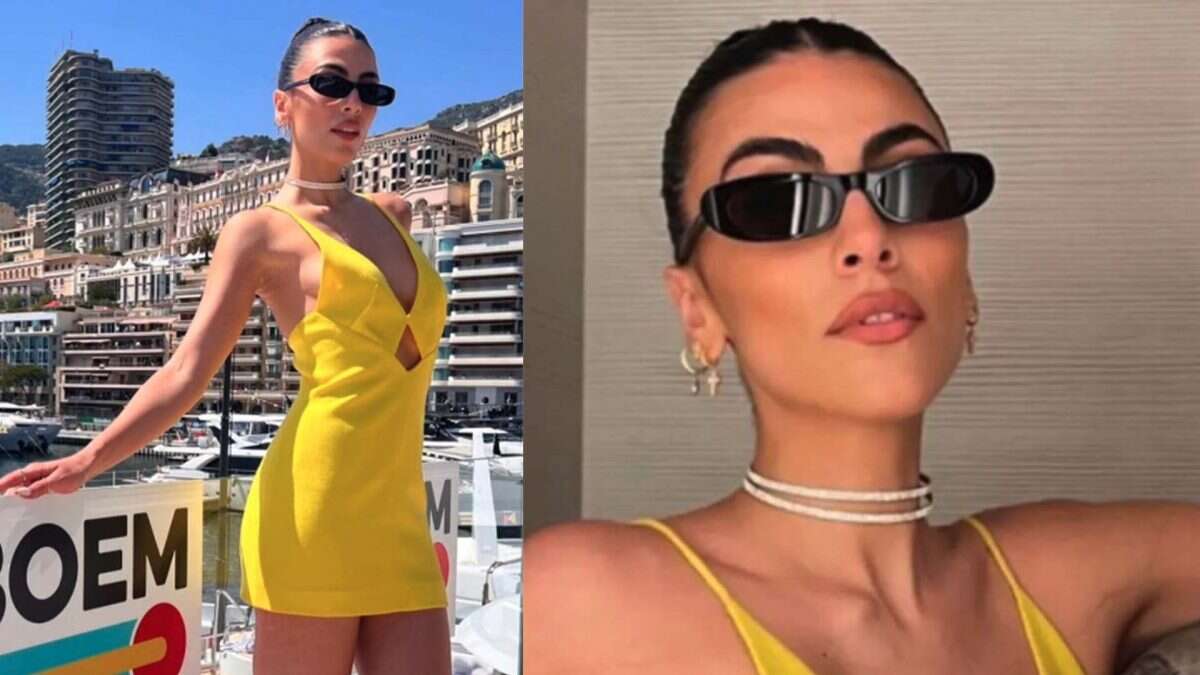 Giulia Salemi alla festa di Fedez: abitino giallo sullo yacht di lusso a Monte Carlo