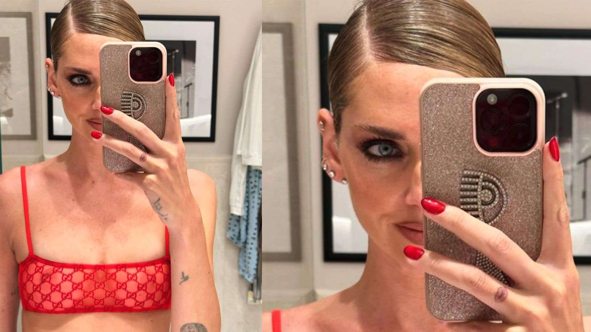 Chiara Ferragni e il selfie col reggiseno trasparente (che si abbina con lo smalto per le unghie)