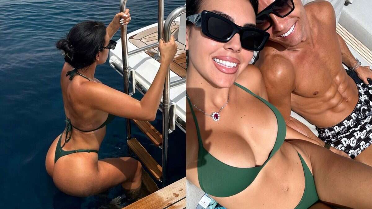 Georgina Rodriguez in Sardegna con Ronaldo: vacanza in yacht tra bikini a perizoma, diamanti e rubini