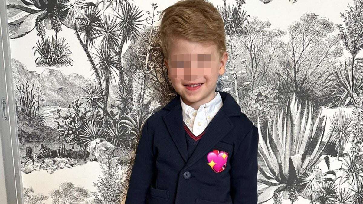 Leone con la divisa della scuola: giacca e gilet elegante per la giornata delle foto