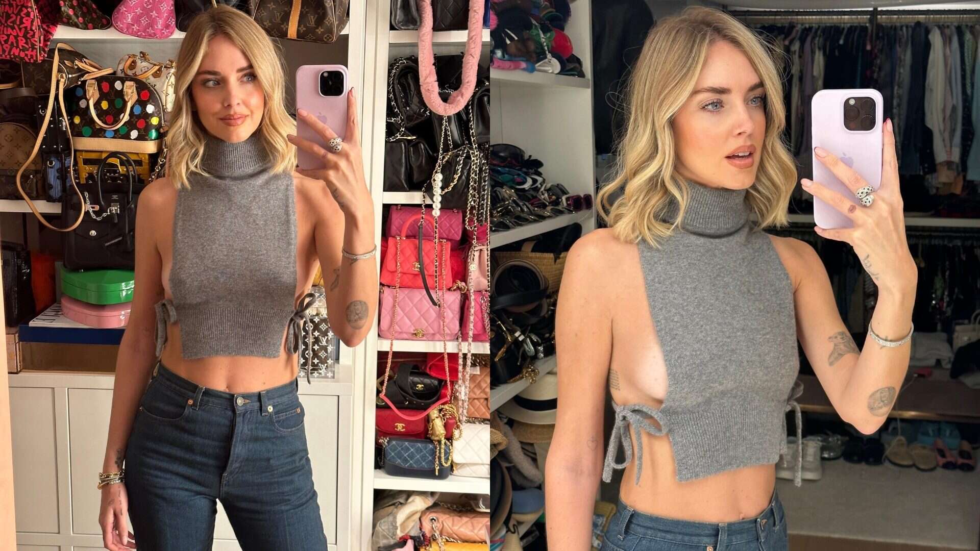 Chiara Ferragni rivoluziona il dress code “da appuntamento”: per la cena con Fedez jeans e sideboob