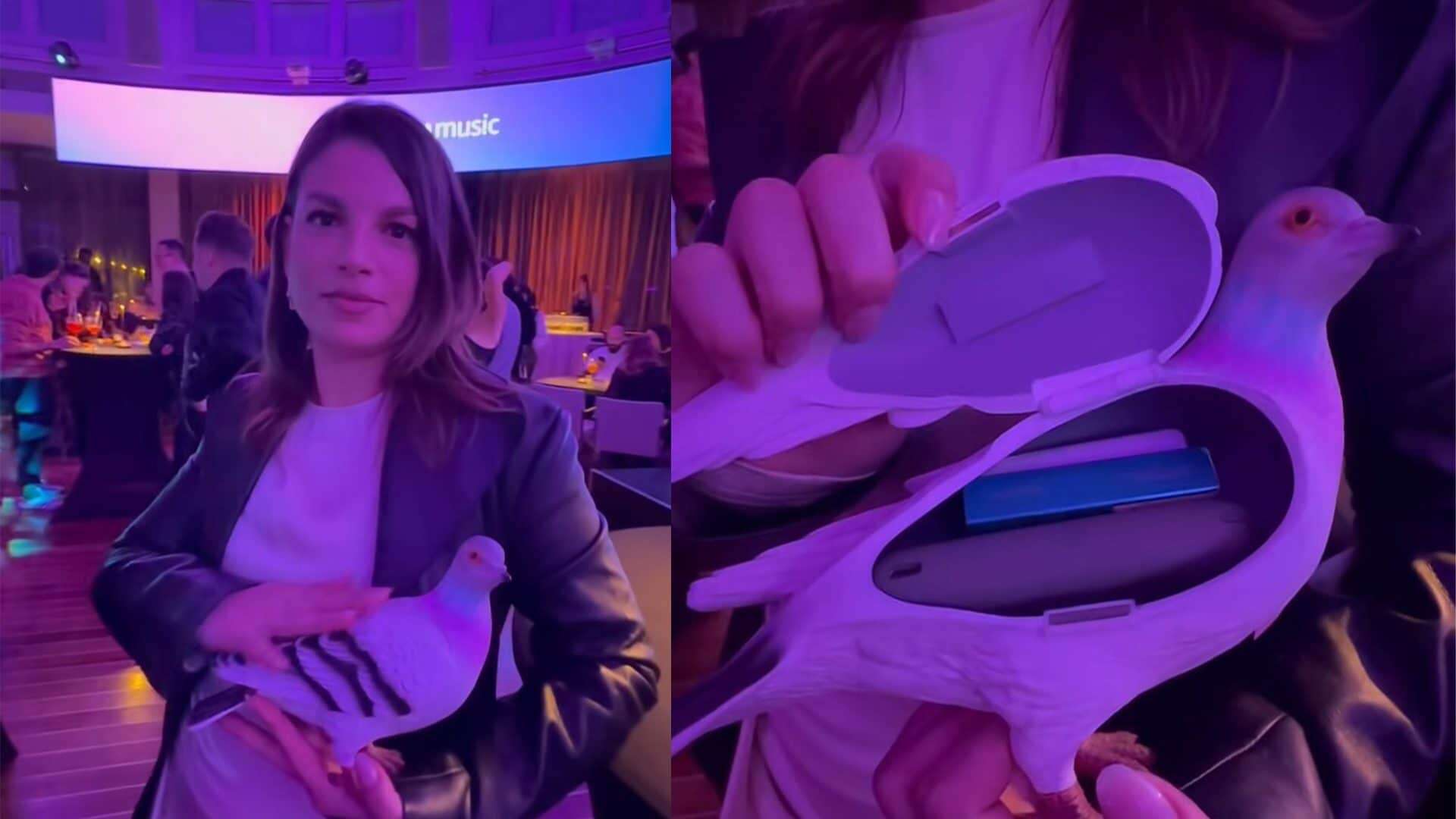 Emma Marrone con un “piccione” a Sanremo 2024: cosa ha portato nella mini borsa iconica