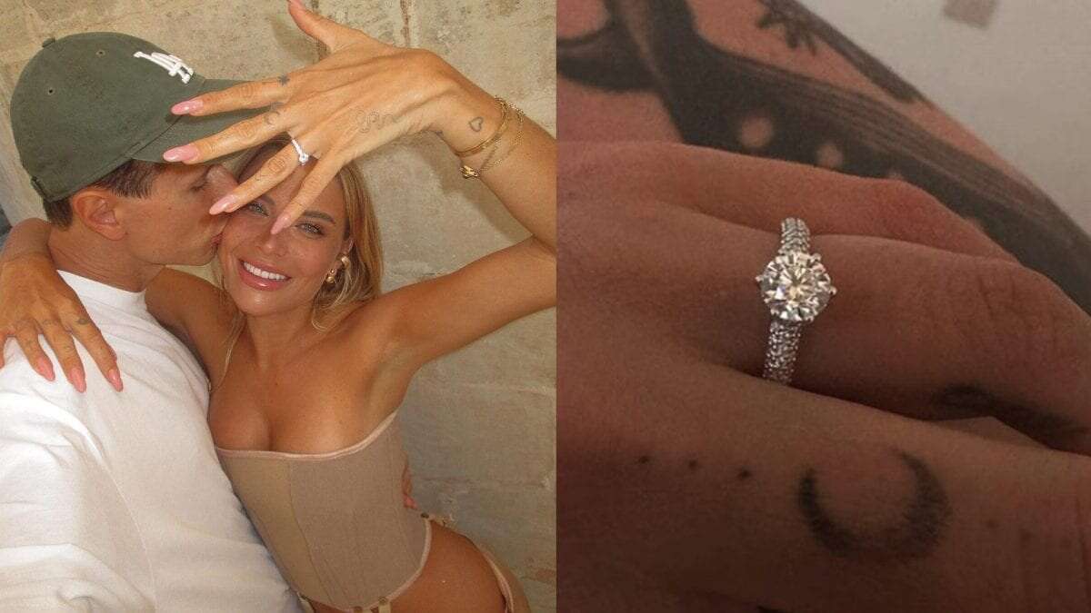 Veronica Ferraro annuncia il fidanzamento in corsetto: l’anello ha una fascia di brillanti