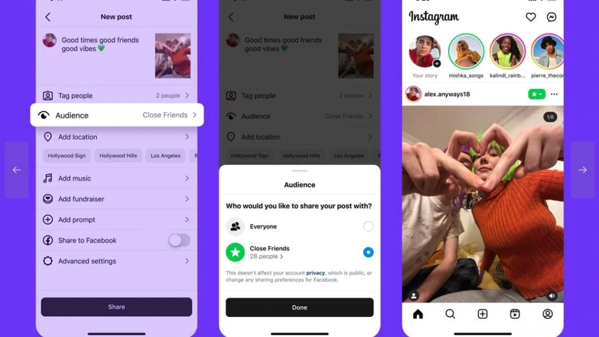 Su Instagram c’è un modo per far vedere i tuoi post solo agli amici stretti