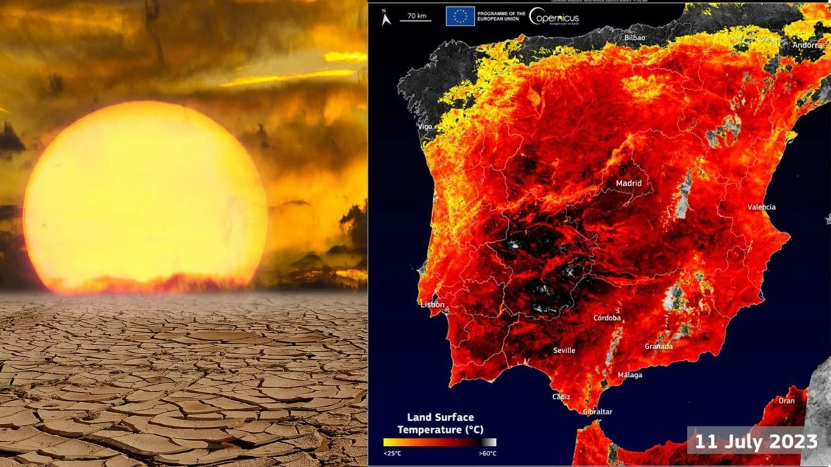 Temperatura superficiale infernale in Spagna, oltre 60° C: in Italia attesi quasi 50° C nel weekend