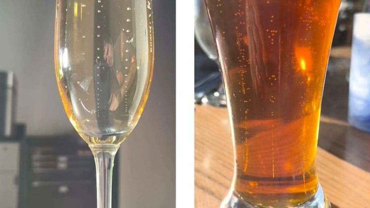 Perché le bollicine di spumanti e champagne salgono in fila indiana (e quelle della birra no)