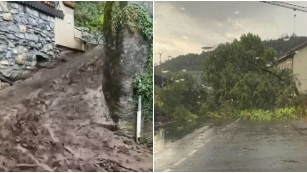 Forti temporali sulla Lombardia: fango in strada e paesi rimasti senza corrente