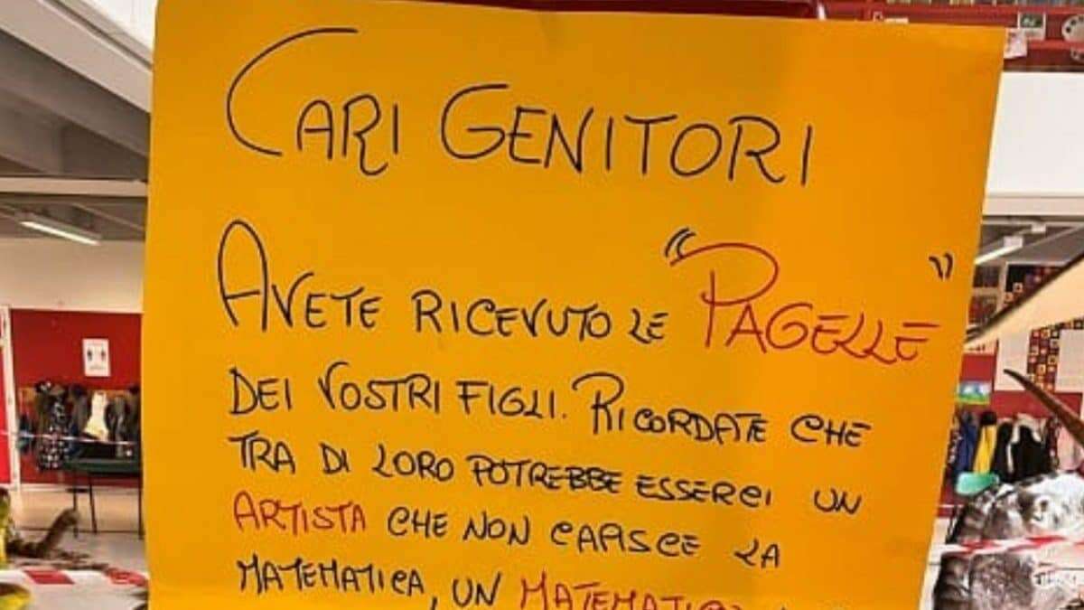 Il messaggio delle maestre alla consegna della pagella: 